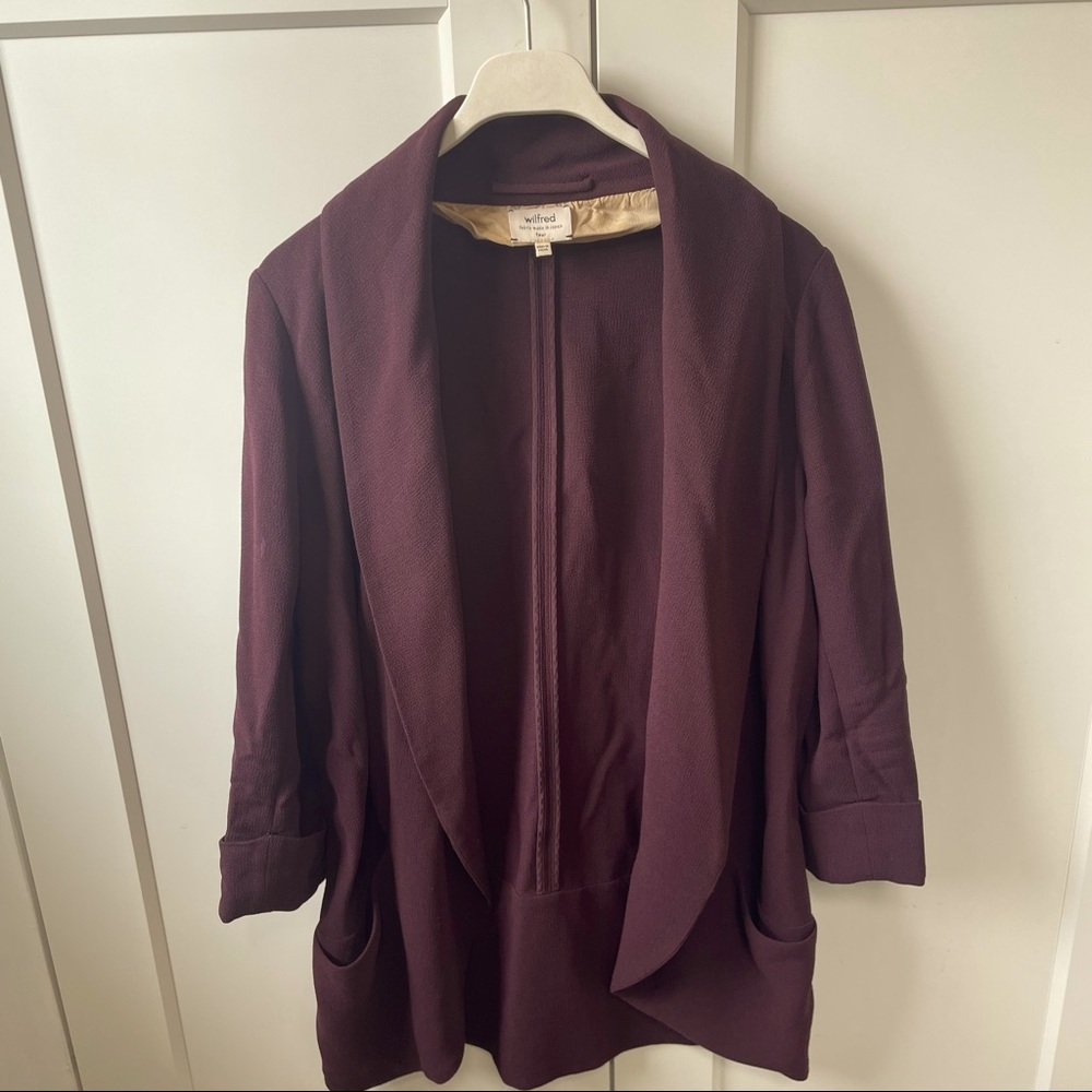 Aritzia Wilfred Chevalier Blazer - eggplant